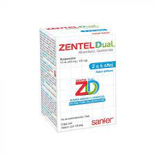 Zentel Dual 400mg 100 Mg SUSP Pedoatric, Albendazol, Quinfamide